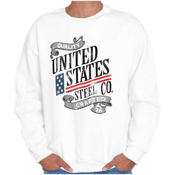 USA American Steel Blue Collar Pride Unisex Plus Fleece Graphic Sweatshirt Brisco Brands 5X