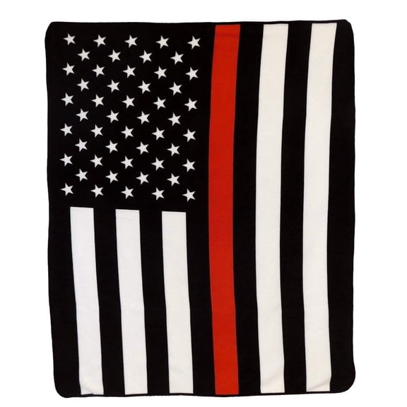 USA American Thin Red Line 50x60in Throw Blanket Fire Department FD