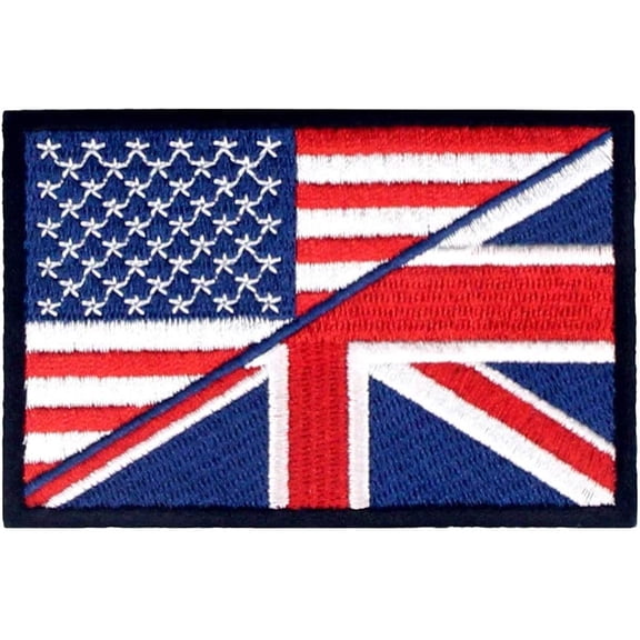 USA American UK Union Jack Flag Patch Embroidered Morale Applique Iron On Sew On Emblem