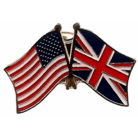 USA American UK United Kingdom Friendship Flag Motorcycle Hat Cap lapel Pin