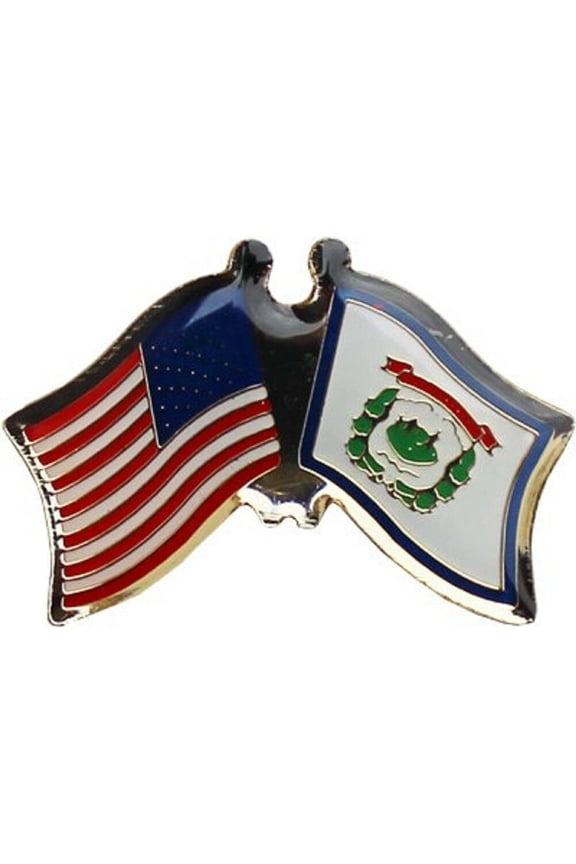 USA American West Virginia Friendship Flag Bike Motorcycle Hat Cap lapel Pin