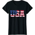 thumbnail image 1 of USA American flag Graphics crewneck T-Shirt, 1 of 3