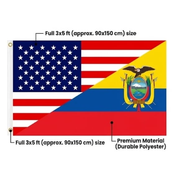 USA And Ecuador Split Countries Flag