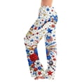 thumbnail image 1 of USA Anniversary 250 Womens Workout Pants United States American Flag Print Elastic High Waist Lounge Pants Wide Leg Regular Fit Comfy Breathable Pajama Bottoms, #01 Blue, XXL, 1 of 5