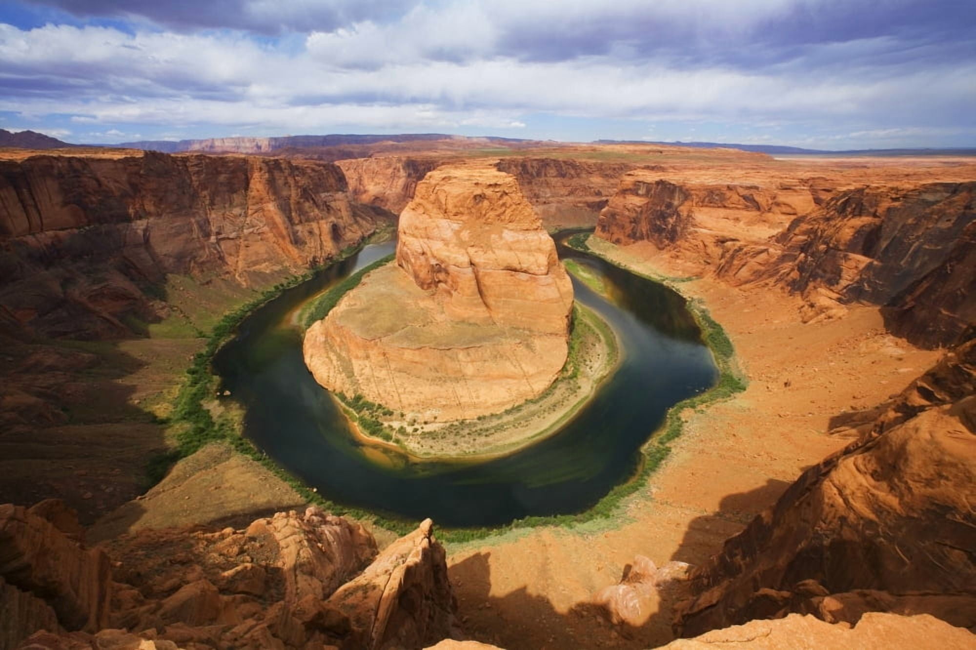 USA Arizona Landscape Of Horseshoe Bend And Colorado River Near Page Canvas Art - Ron Dahlquist Design Pics (34 x 22)