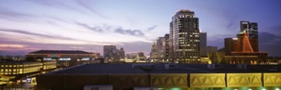 USA Arizona Phoenix Skyline at dusk Canvas Art - Panoramic Images (36 x 12)
