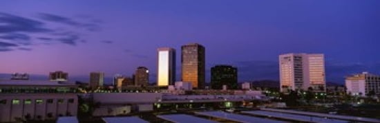 USA Arizona Phoenix Skyline at dusk Canvas Art - Panoramic Images (36 x 12)