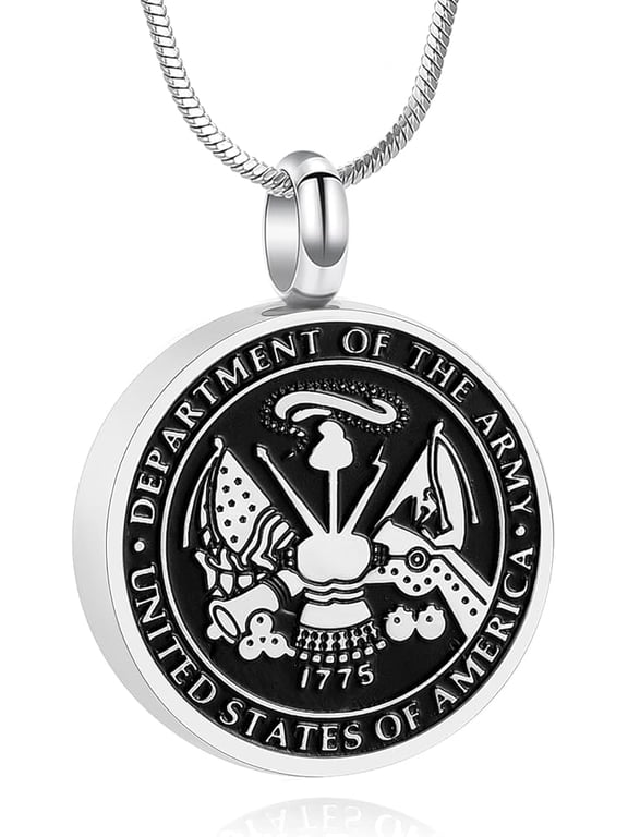USA Army/Air Force/Navy/Firefighter Memorial Urn Necklace for Ashes Soldier Cremation Jewelry for Ashes Memorial Ashes Keepsake Pendant for Women Men
