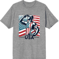 thumbnail image 1 of USA Athlete Adult Heather Gray Crew Neck Short Sleeve Tee-Medium, 1 of 4