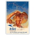 thumbnail image 1 of USA to Australia - by the Speedbird Routes - BOAC (British Overseas Airways Corporation) - Vintage Airline Travel Poster by Harold Foster c.1946 - Master Art Print 10in x 14in, 1 of 4