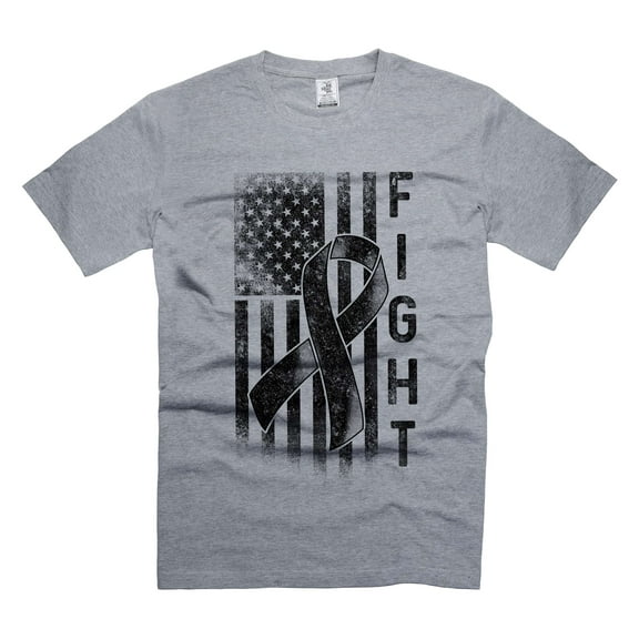 USA Awareness Flag T-Shirt USA Cancer Awareness Flag Tee Pink Ribbon T-Shirt Fight T-Shirt (Small Grey)