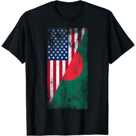 USA Bangladesh Flags - United States of America, Bangladeshi T-Shirt