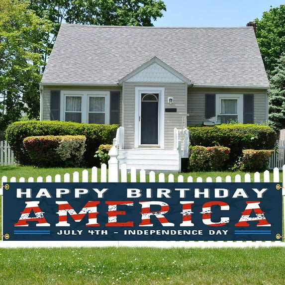 USA Banner Burlap- 4th of July Decorations- Rustic Patriotic Banner -Red White Blue Stars Bunting Garland for President Party Supplies- 4th of July Patriotic Outdoor Indoor hanging Decor