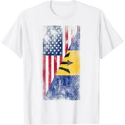 USA Barbados Flags - United States of America, Barbadian T-Shirt