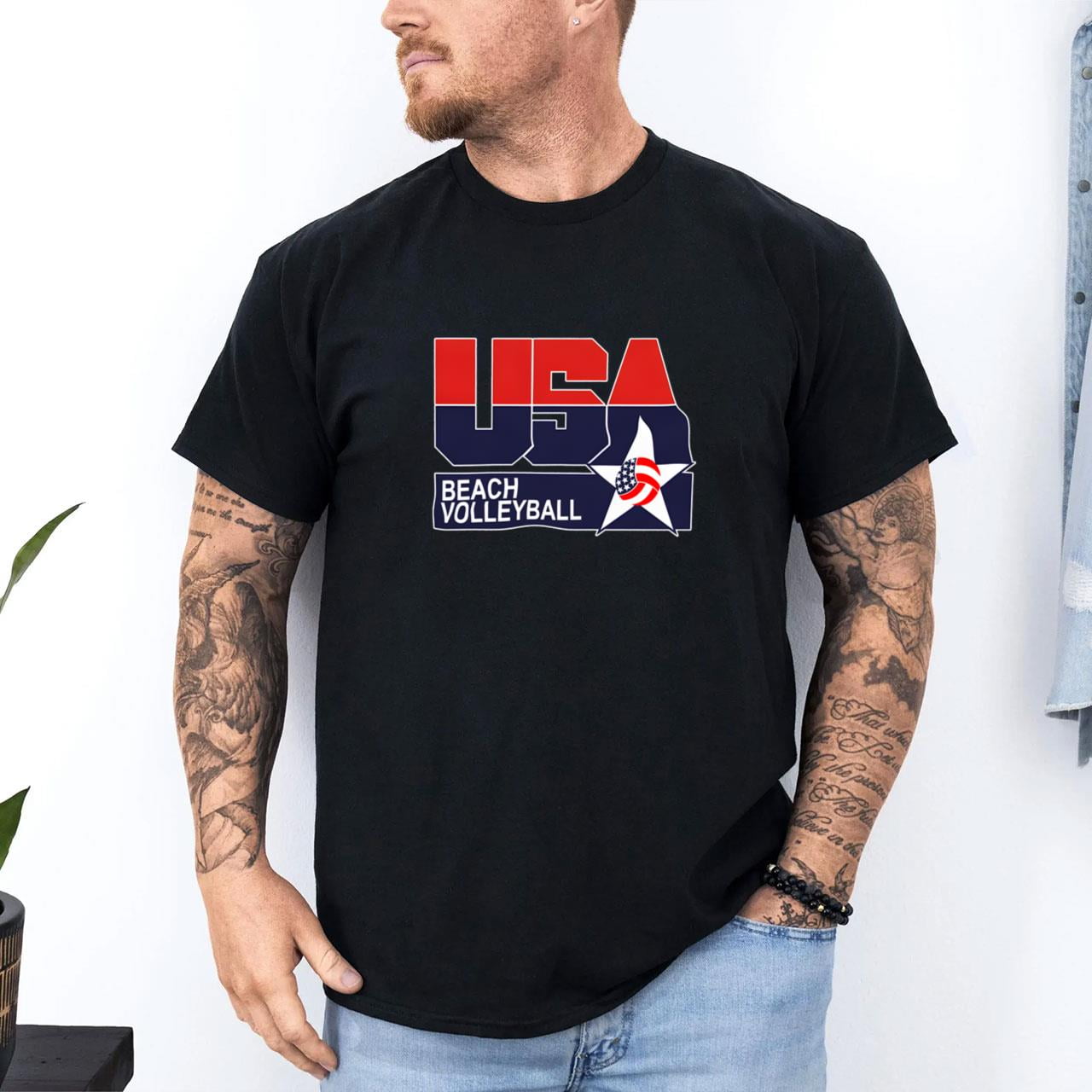 USA Beach Volleyball Olympics 2024 Paris Men's Women's Premium Blend T