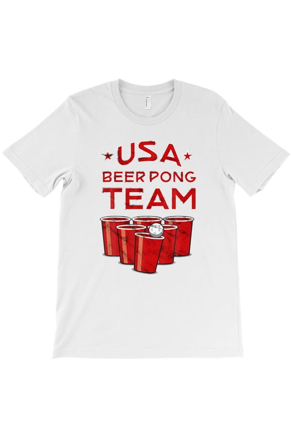USA Beer Pong Team Drinking Crew Themed Funny Sports Graphic Fun G37837 Unisex T-Shirt, Up to Size 5XL