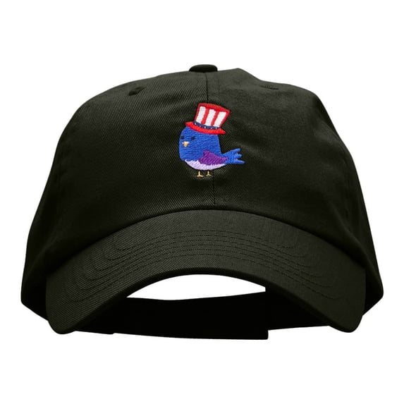 USA Bird Embroidered PET Spun Mesh Cap - Black OSFM