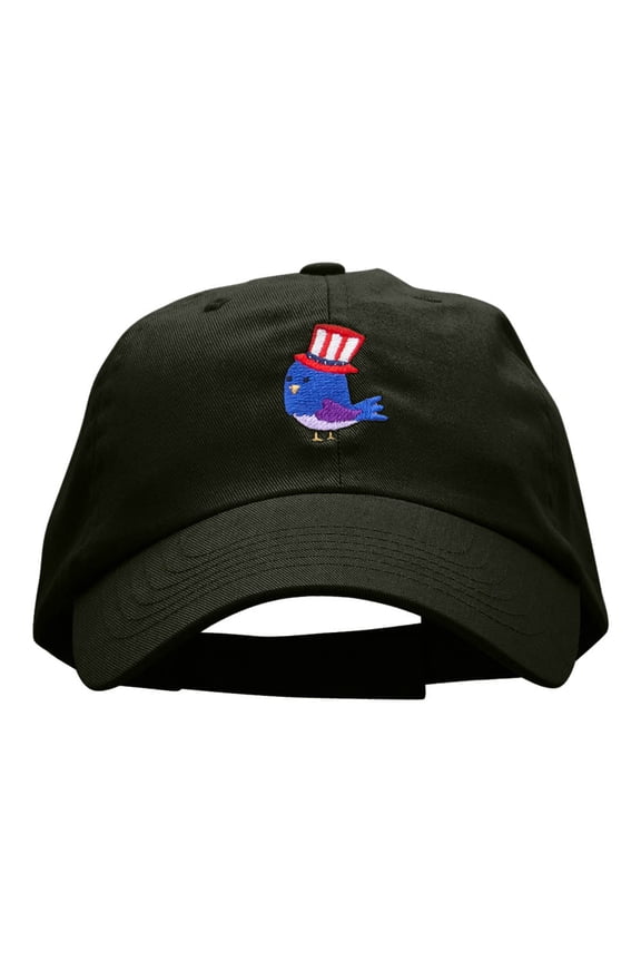 USA Bird Embroidered PET Spun Mesh Cap - Black OSFM