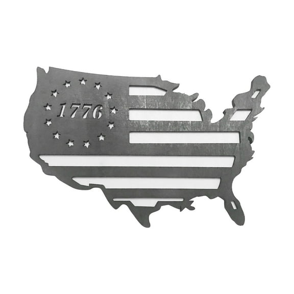 USA Black Flag Map Hand Made Solid Wood Flag Wall Hanging-Independence Day Home Decor Two Styles To Choose From