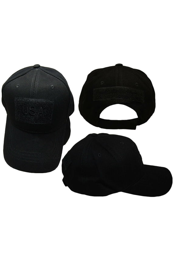 USA Black Operators Tactical 100% Cotton Embroidered Hat Cap