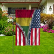 USA Bolivia Zipper Flag Heritage Bolivian Garden Flag, Double-Sided Outdoor Yard Decor 11.5 x 17.5 Inch