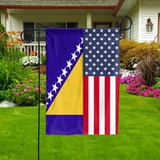 USA Bosnia and Herzegovina Friendship Memorial Day Patriotic Bosnian Garden Flag, Double-Sided Outdoor Yard Decor 11.5 x 17.5 Inch