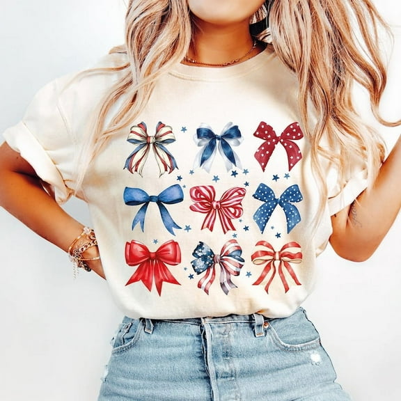 USA Bow Shirt, Coquette America Bow Shirt for July 4th, Memorial Day Shirt, USA Shirts, Patriotic Bow Shirts, Election Shirt