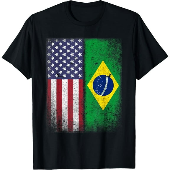 USA Brazil Flag Patriotic Design for American Brazilians T-Shirt