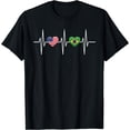 thumbnail image 1 of USA Brazil Shirt Heartbeat America Brazilian Flag Heart T-Shirt Black 4X-Large, 1 of 4