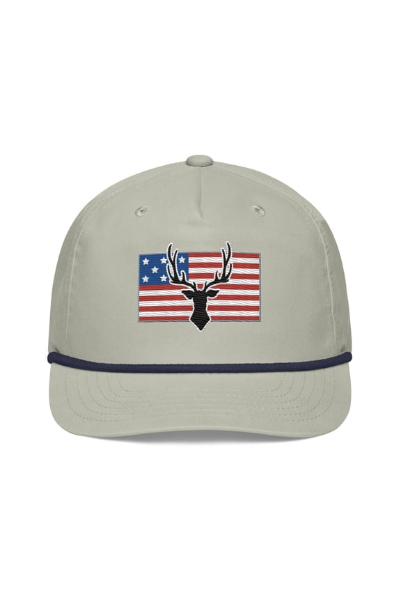 USA Buck Snapback Hat (Lt Gray/Navy)