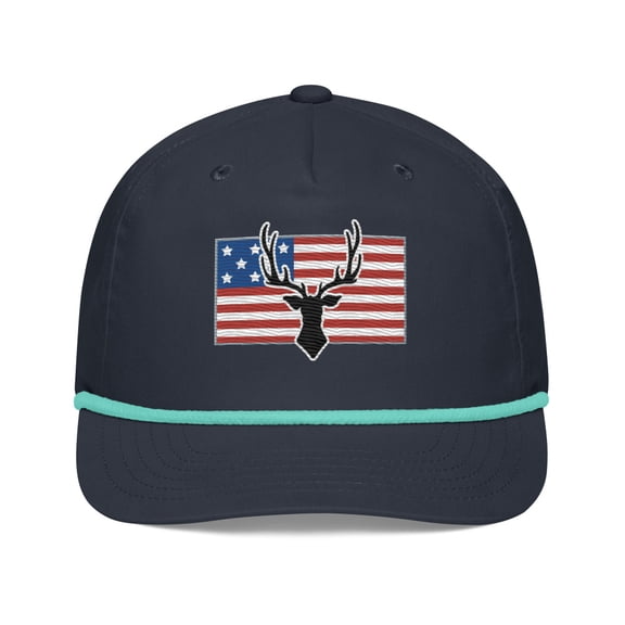 USA Buck Snapback Hat (Navy/Mint)