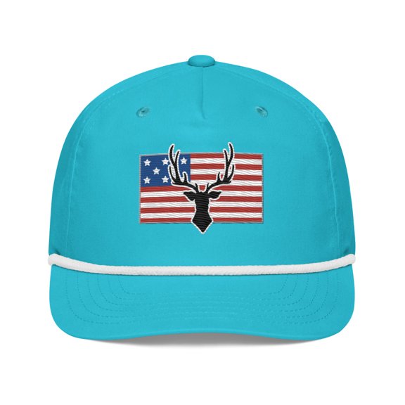 USA Buck Snapback Hat (Turquoise/White)