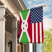 USA Burundi Friendship Memorial Day Patriotic Burundian House Flag, Double-Sided Outdoor Yard Decor 29.5 x 39.5 Inch