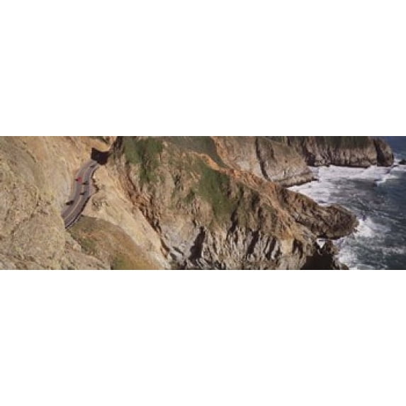 USA, California, Big Sur, Pacific Coast Highway 1, High angle view of freeway Poster Print (18 x 6)