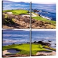 thumbnail image 1 of USA California Golf Course Wall Art Golf Pictures Canvas Prints Coastline Golf Course Wall Decor for Living Room Bedroom Home Decorations Painting Framed Artwork (16''''W x 16''''H x 4), 1 of 6