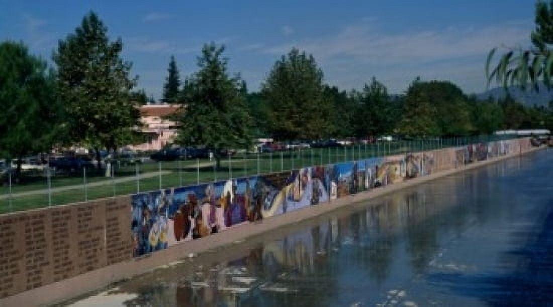 USA California Great Wall of Los Angeles Mural Long View of Project by Judith Francisca Baca b 1946 American Canvas Art - Judith Francisca Baca (24 x 36)