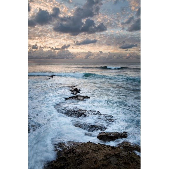 Art.com USA, California, La Jolla. Ocean waves and rocks at dusk Photographic Print by Ann Collins, 12" x 18"