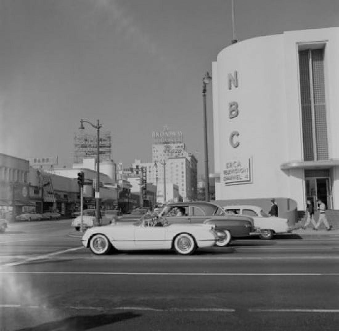 USA California Los Angeles Hollywood NBC Radio City building - KRCA TV station corner of Sunset and Vine Street Canvas Art - (18 x 24)