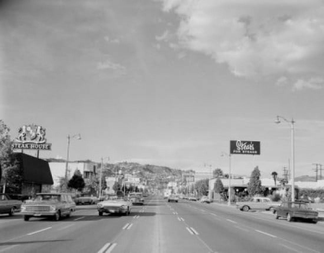 USA California Los Angeles La Cienega Blvd Famous restaurant row known as Burp Row Canvas Art - (18 x 24)