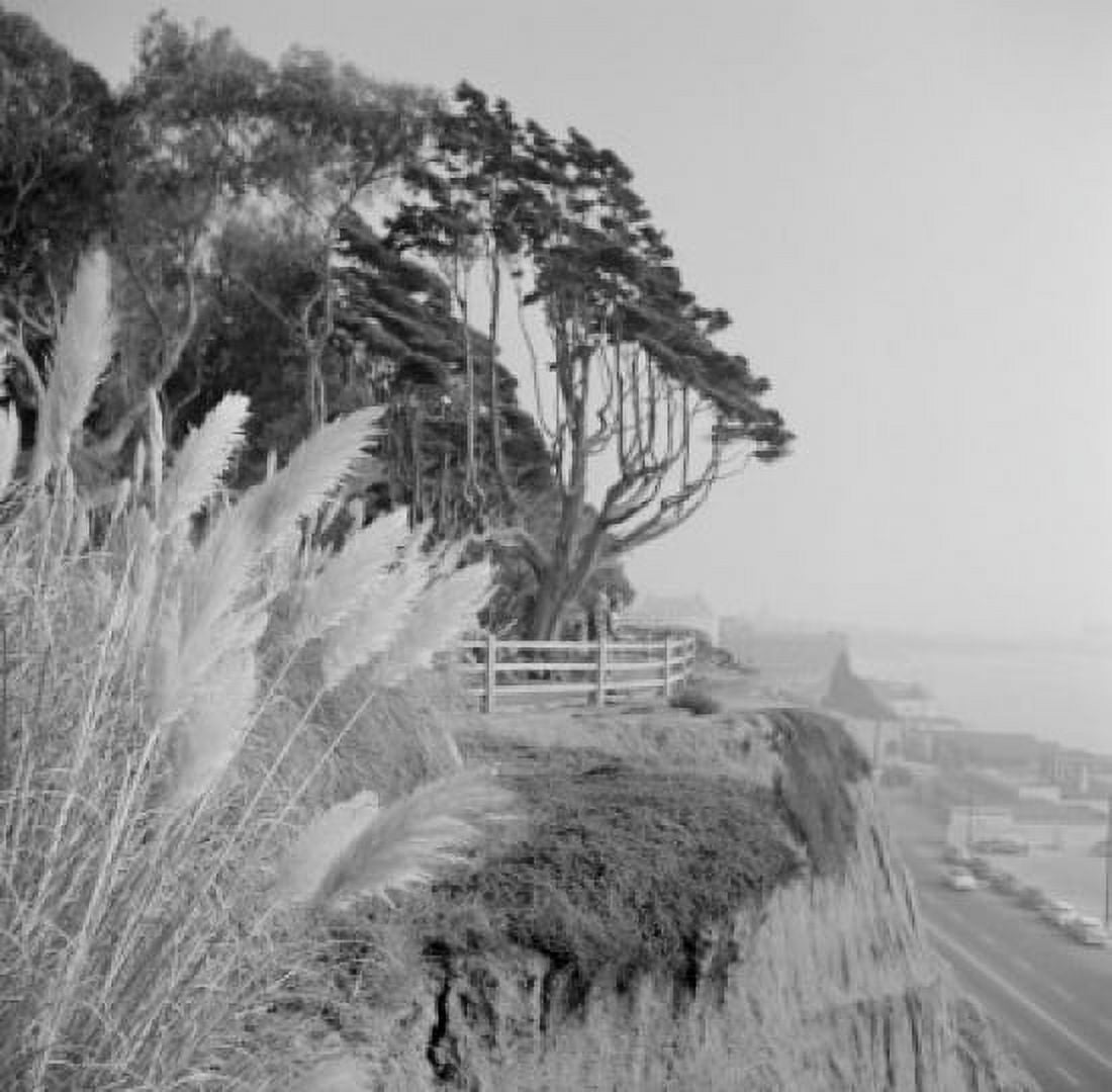 USA California Los Angeles Wilshire Boulevard Pacific Ocean seen from Miracle Mile Canvas Art - (24 x 36)
