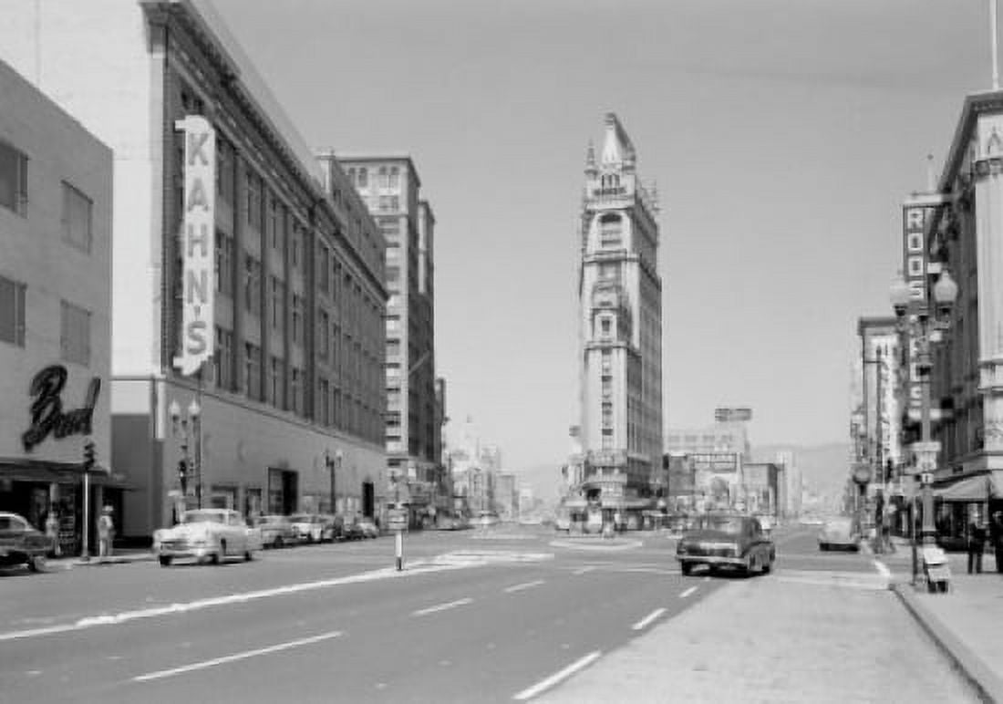 USA California Oakland Intersection at Broadway and Telegraph Canvas Art - (18 x 24)