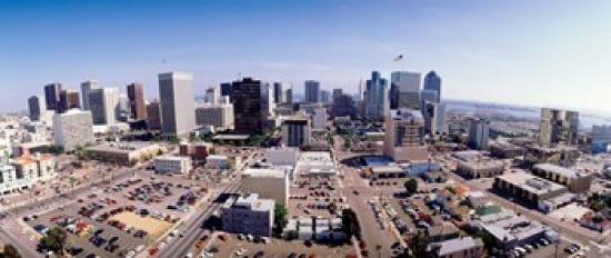 USA California San Diego Downtown District Canvas Art - Panoramic Images (30 x 13)