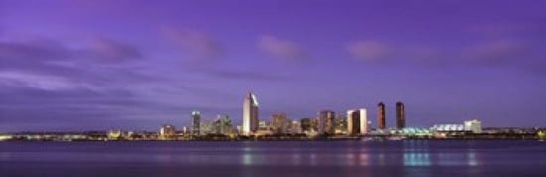 USA California San Diego dusk Canvas Art - Panoramic Images (18 x 6)