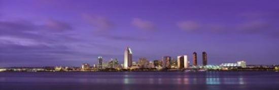 USA California San Diego dusk Canvas Art - Panoramic Images (36 x 12)