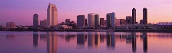 USA California San Diego twiilight Canvas Art - Panoramic Images (36 x 12)