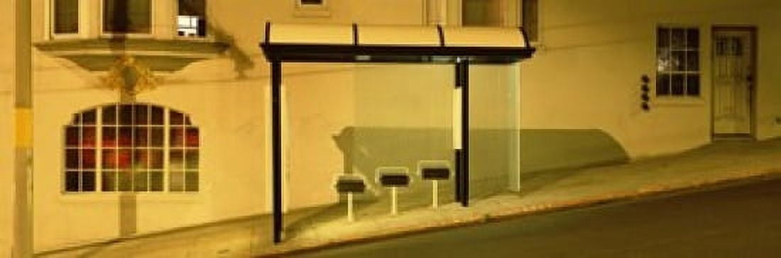 USA California San Francisco Bus stop at night Canvas Art - Panoramic Images (18 x 6)