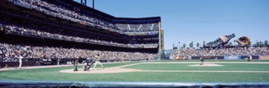 USA California San Francisco SBC Ballpark Spectator watching the baseball game in the stadium Canvas Art - Panoramic Images (36 x 12)