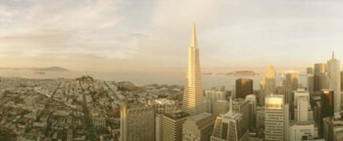 USA California San Francisco Skyline with Transamerica Building Canvas Art - Panoramic Images (15 x 6)