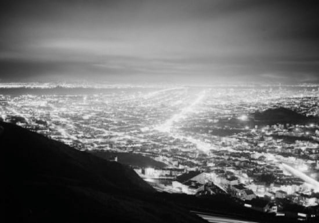 USA California San Francisco Twin Peaks Night view Canvas Art - (18 x 24)