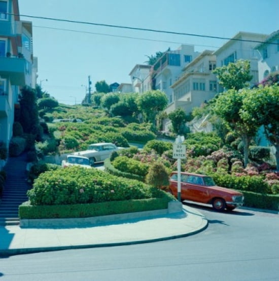 USA California San Francisco View toward Lumbard Street Canvas Art - (24 x 36)